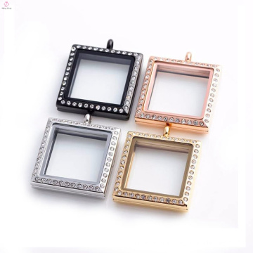 Chinese manufacturer wholesale stainless steel floating glass charm locket necklace